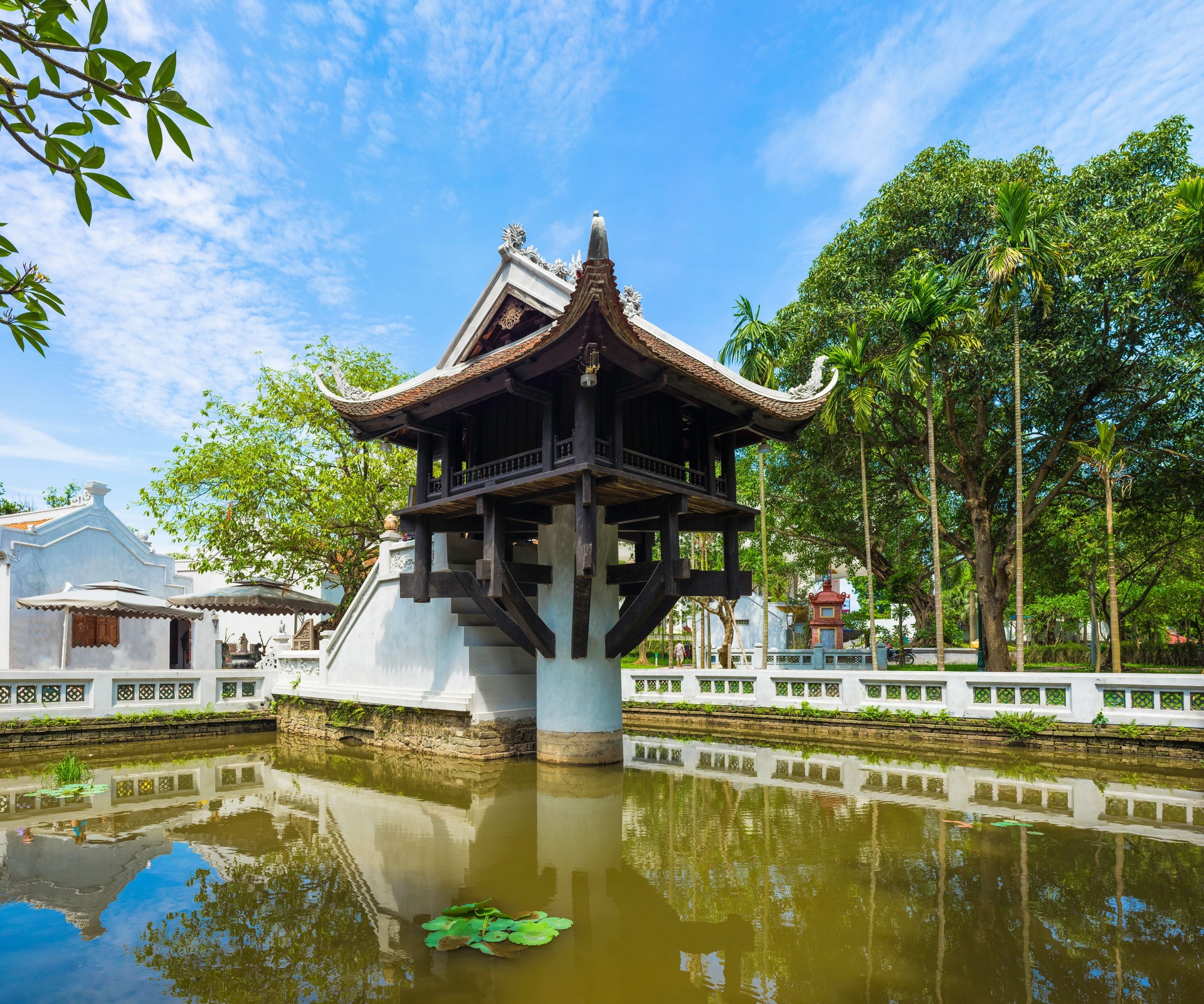 One Pillar pagoda in Hanoi, Vietnam. One of beauty-spots in Hanoi, the One-Pillar Pagoda (one of Vietnam’s two most iconic pagodas, side by side the Perfume Pagoda) is a popular tourist attraction